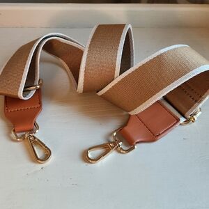 NEW! Unbranded Adjustable/Replacement bag strap beige cream, goldtone hardware